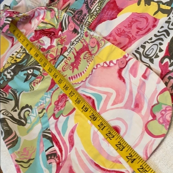 Erin London jacket button down multicolor long sleeve pockets stretchy Sz large - Picture 3 of 10